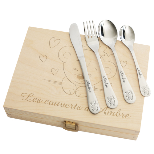 Coffret couverts ourson personnalisés