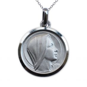 Médaille en Argent Massif de la Vierge Marie personnalisée