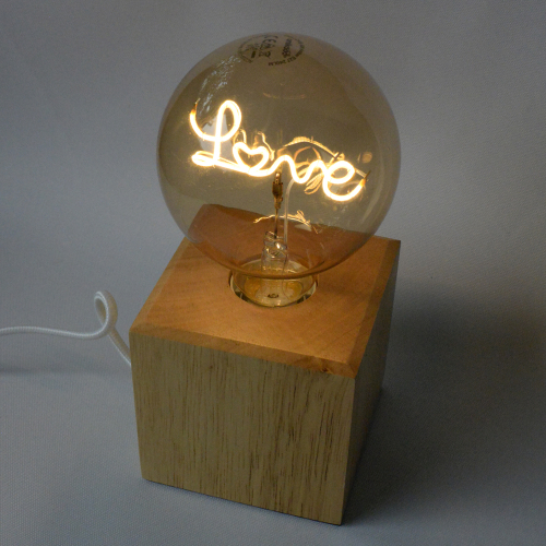 Lampe  ampoule Love vue du dessus