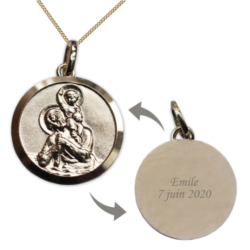 Plaqué Or Joseph Jésus 19 mm personnalisé