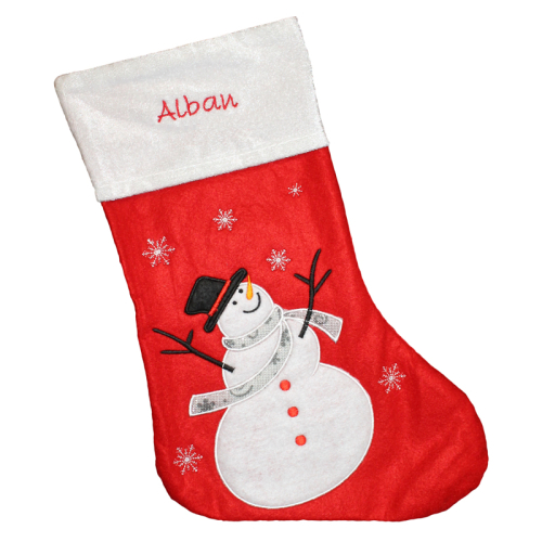 Botte de Noël brodée en feutrine 