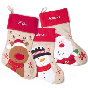 Chaussette de Noël enfant brodée