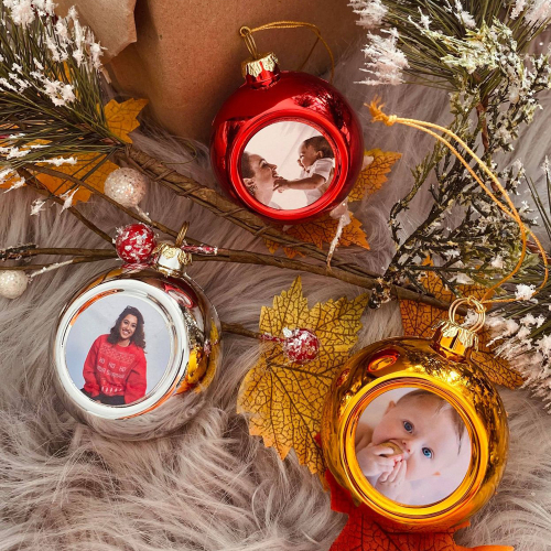 Boules de noël personnalisées photos