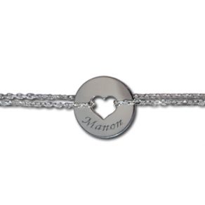 Bracelet chaine coeur ajouré Bracelet chaine coeur ajouré
