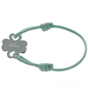 Bracelet trèfle en argent gravé Bracelet trèfle en argent gravé