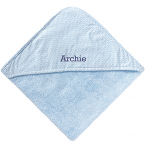 Cape de bain bleu personnalisée prénom Cape de bain bleu personnalisée prénom