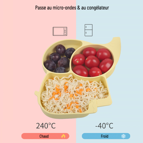 Assiette en forme d'éléphant et couverts