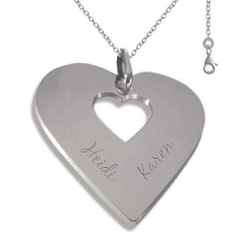 Pendentif coeur ajouré gravé