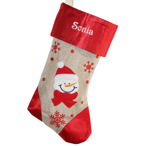 Chaussette de Noël satinée brodée