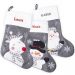 chaussette de noël feutrine grise personnalisée prénom