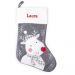 chaussette de noël feutrine grise renne