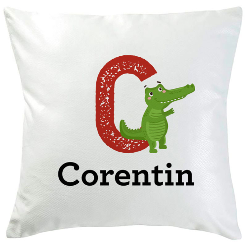 Coussin personnalisé initiale et animal 