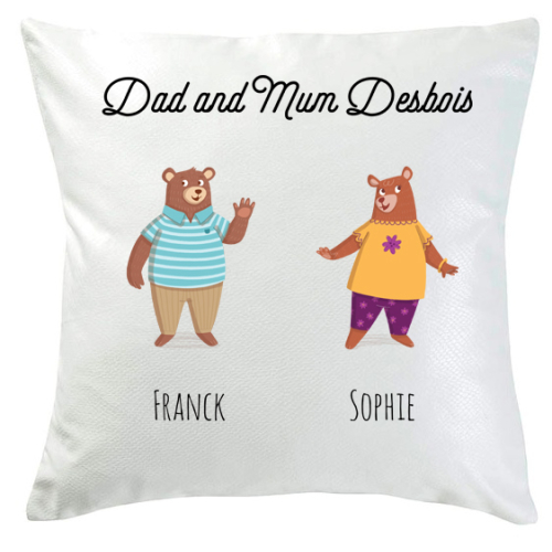 Coussin personnalisé oursons