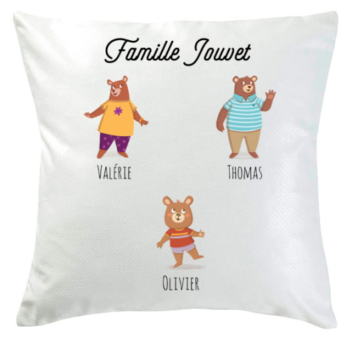 Coussin personnalisé oursons