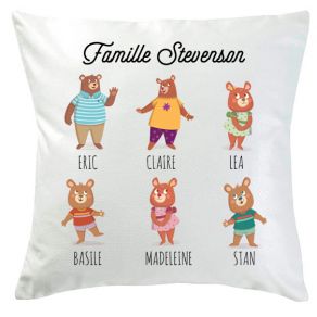 Coussin personnalisé oursons