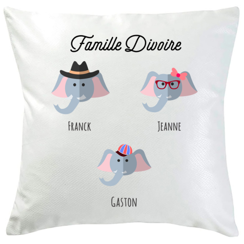 Coussin personnalisé family jungle