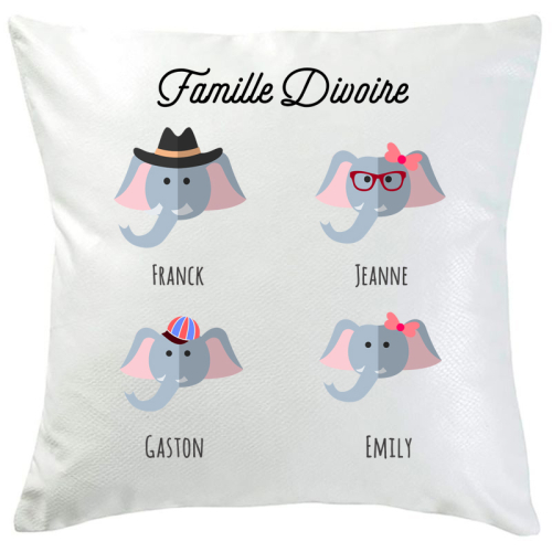 Coussin personnalisé family jungle