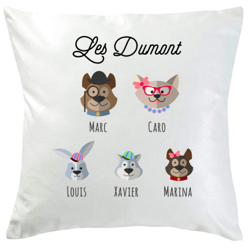 Coussin personnalisé family jungle