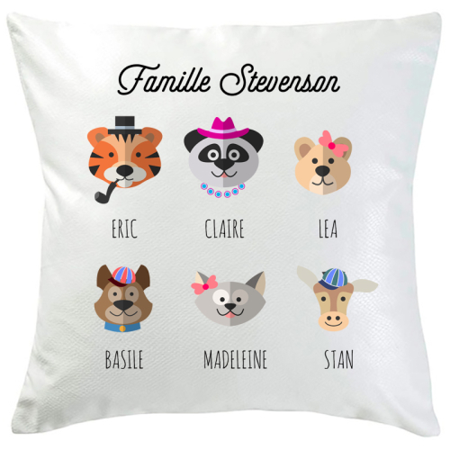 Coussin personnalisé family jungle