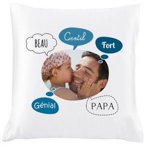 Coussin personnalisé photos et bulles à texte