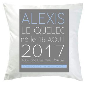 Coussin de naissance motif personnalisable