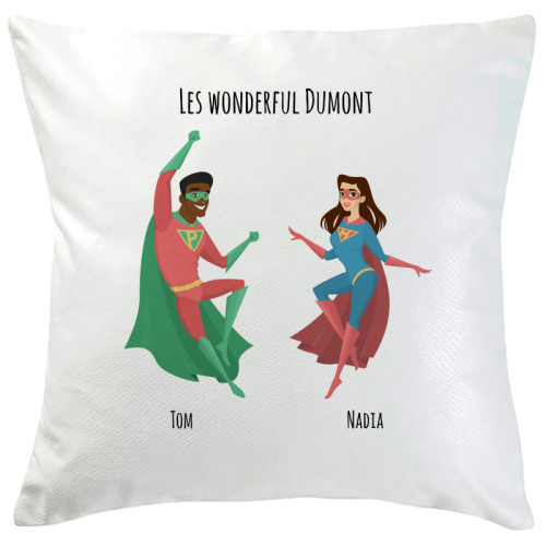 Coussin personnalisé super famille