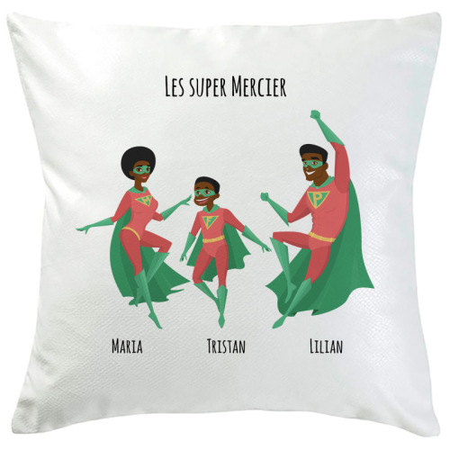 Coussin personnalisé super famille