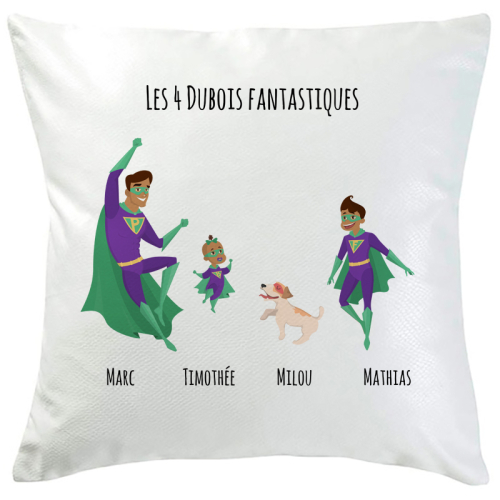 Coussin personnalisé super famille