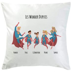 Coussin personnalisé super famille