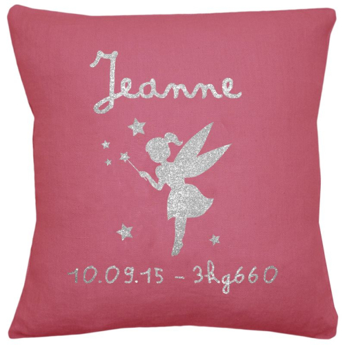 Coussin de naissance prénom et motif