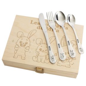 Couverts enfant Lapin gravés prénom