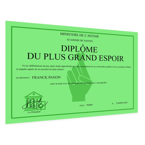 Diplôme original et personnalisé