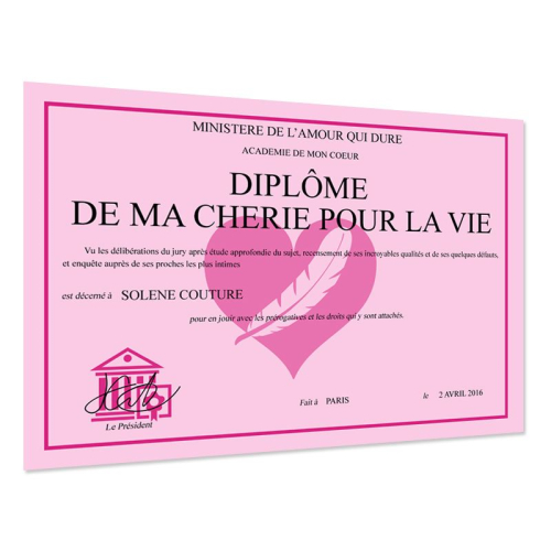 Diplôme original et personnalisé