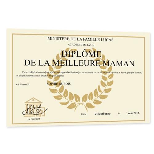 Diplôme original et personnalisé