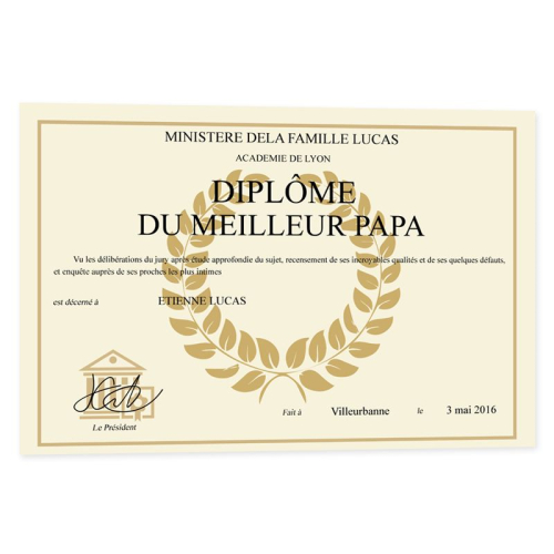 Diplôme original et personnalisé