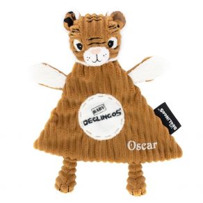 Doudou bébé tigre Déglingos brodé Doudou bébé tigre Déglingos brodé