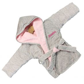 Peignoir bébé rose personnalisé Peignoir bébé rose personnalisé