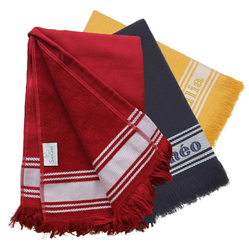 fouta éponge brodée