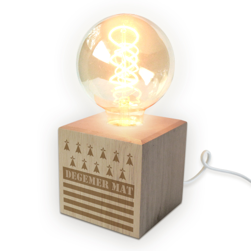 Lampe ampoule filament personnalisée Breizh