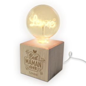 Lampe Ampoule Maman gravé prénom