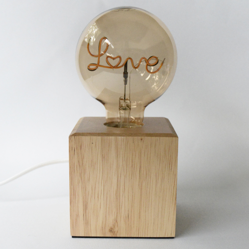 Lampe ampoule LED filament love éteinte