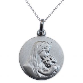 Médaille de baptême en argent personnalisée le baiser