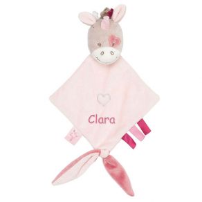 Mini doudou brodé licorne