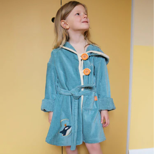 Peignoir enfant brodé prénom motif Orque