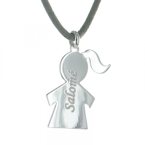 Pendentif chérubin fille gravé