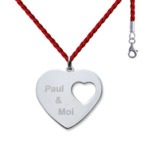 Pendentif coeur à coeur gravé Pendentif coeur à coeur gravé