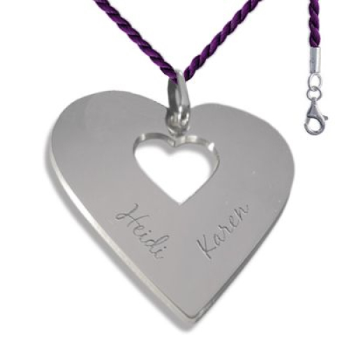 Pendentif coeur ajouré gravé