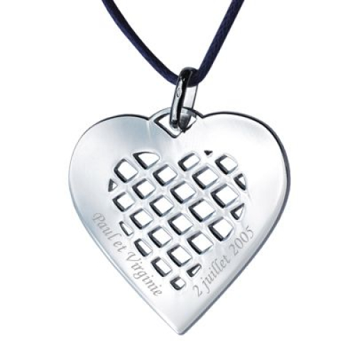 Pendentif coeur quadrillé personnalisé