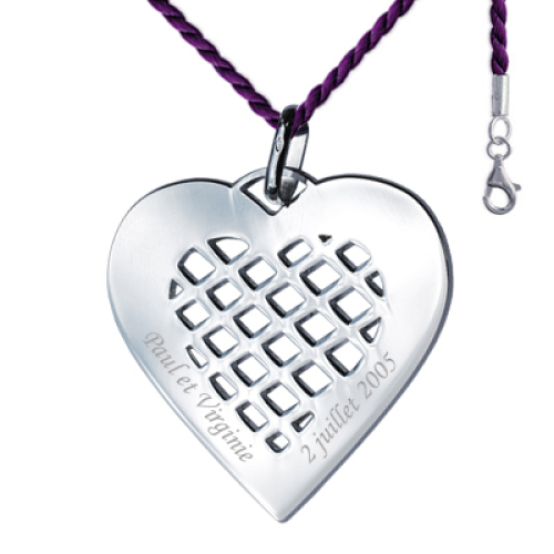 Pendentif coeur quadrillé personnalisé