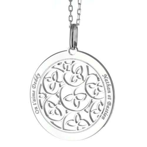 Pendentif fleurs des champs gravé